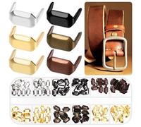 Mardatt 120Pcs 6Colors 8x5mm Brass Belt Leather Staples, Two Prong Claw Rivets Rectangle Leather Belt Loops Fastener Holder Metal Leather Staples for Belt Keeper Leather craft Connector Repair