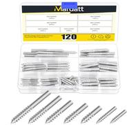 Mardatt 120Pcs M4 M6 Hanger Bolts, Double Headed Bolts Self-Tapping Screw Hanger Bolts for Furniture Screws Double Screw Threaded Rods Bolt, M4x25, M4x30, M6x30, M6x35, M6x40, M6x50, M6x60