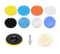 Mardatt 13Pcs 5" Car Polishing Pad Kit Includes Wave Foam Polishing Pads, 5 to 6 Inch Car Polisher Pad Bonnets, Microfiber Fast Finishing Pad, Hook and Loop Pad and Drill Adapter for Car Polishing
