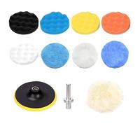 Mardatt 13Pcs 6" Car Polishing Pad Kit Includes 6" Buffing Pads Wave, Woolen Buffing Pad, Hook and Loop Pad and Drill Adapter for Polishing Waxing Sealing