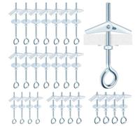 Mardatt 15Pcs M4 x 75mm Eye Bolt Toggle Bolt Assortment Kit, Spring Toggle Bolts Butterfly Anchors Butterfly Toggle Anchors, Heavy Duty Drywall Anchors with Wing Nut for Hanging Lamps Heavy Items