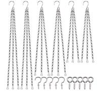 Mardatt 16 Sets 3 Types Long Hanging Basket Chains and Hooks Assortment Kit Chains Hanger for Bird Feeders, Planters, and Decors Suitable for Home Apartment Bedroom Indoor or Outdoor Use