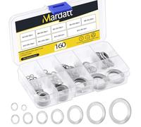 Mardatt 160Pcs M3 M4 M5 M6 M8 M10 M12 M14 M16 Double Side Wedge Locking Washer, 304 Stainless Steel Conical Knurled Spring Washer, Vibration Resistant Safety Washers for Bolts