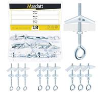 Mardatt 18Pcs M4 M5 M6 Eye Bolt Toggle Bolt Assortment Kit, Spring Toggle Bolts Butterfly Anchors Butterfly Toggle Anchors, Heavy Duty Drywall Anchors with Wing Nut for Hanging Lamps Heavy Items