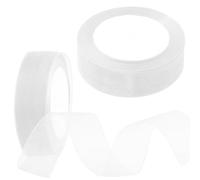 Mardatt 2 Rolls 1 Inch x 25 Yards Shimmer Sheer Ribbon Gift Wrapping Ribbon Sheet, 10 Colors Transparent Chiffon Ribbons for Floral Bouquet Wedding Decorating (White)