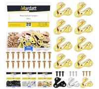 Mardatt 20 Set Keyhole Hangers Kit, 50 x 43mm Zinc Yellow Butterfly Mirror Picture Frame Hanger, Single Keyhole Hanging Plate with Screw for Wall Mounting Coat Rack Picture Frame Wooden Board
