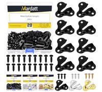 Mardatt 20 Set Stainless Steel Keyhole Hangers Kit, 53 x 43mm Black Butterfly Mirror Picture Frame Hanger, Single Keyhole Hanging Plate with Screw for Wall Mounting Coat Rack Picture Frame