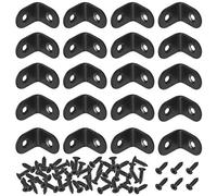 Mardatt 20 Sets 20x20mm Stainless Steel Black L Brackets Corner Braces Right Angle Brackets Heavy Duty with Mounting Screws for Wood Shelf Chair Cabinet Furniture Brackets
