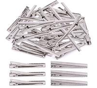 Mardatt 200Pcs 2.55 inch / 6.5 cm Alligator Hair Clips Bulk Silver Single Prong Hair Clips For Bows Making Hair Pins For Sectioning Hair Styling And Sectioning Hairdressing DIY Crafts