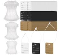Mardatt 2100Pcs 3" 5" 7" Clear Plastic Fastener Hang Tag Snap Lock with 1.4" x 2" Clothing Price Tags Kit, Plastic Tag Loops Pin Security Loop and Clothes Size Tags for Retail Store Clothing