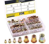 Mardatt 230pcs Metric Hex Rivet Nut Kit - M3 M4 M5 M6 M8 M10 M12 | Zinc Plated Carbon Steel Half Hex Body Rivnut Flat Head Threaded Insert Nutserts