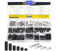 Mardatt 245Pcs Electrical Outlet Extender Kit, 150Pcs Electrical Outlet Spacers and 95Pcs #6-32 Thread Oval Head Slotted Wall Plate Screws Outlet Screws Device Mounting Screws Switch Plate Screws