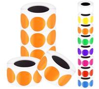 Mardatt 2500Pcs 5Roll 1Inch Orange Circle Dot Stickers, Round Coding Labels Sticker Color Code Dot Stickers Self-Adhesive Circle Sticker for Inventory Organize, File Classification