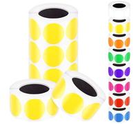 Mardatt 2500Pcs 5Roll 1Inch Yellow Circle Dot Stickers, Round Coding Labels Sticker Color Code Dot Stickers Self-Adhesive Circle Sticker for Inventory Organize, File Classification