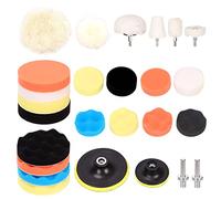Mardatt 26Pcs 3" 5" Car Foam Polishing Pad Kit Includes Sponge and Wool Wheel Polishing Waxing Pad Set, Suction Cup with M10 Drill Buffer Adapters and Cotton Polishing Wheel Kit for Car Polishing