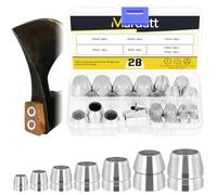 Mardatt 28Pcs Safety Round Handle Wedges Hammer Handle Axe Hand Wedge Metal Wedge Round Steel Wedge for Axe Claw Hammer Sledge, Mauls Handle Wedge Kit(0.31/0.39/0.47/0.55/0.63/0.71/0.79 Inch)