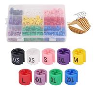 Mardatt 290Pcs Clothes Hanger Size Markers Kit: XXS to 4XL, 9 Colors, Non-Toxic Plastic, Sturdy Storage Box, Modern, Unisex, Adult, All Seasons