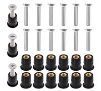 Mardatt 30Pcs M5 Well Nut Expansion Nuts and 304 Stainless Steel Screw Rubber and Steel Parts Windscreen Nuts Accessories for Motorcycle Kayak Boats