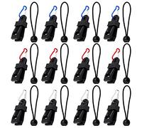 Mardatt 36 Pcs Tarp Clips Heavy Duty Lock Grip Tent Fasteners Clips Holder with Ball Bungee Cords and Carabiner Kit for Outdoor Camping Canopies Tarps Cargo Tent Awnings Caravan Canopies
