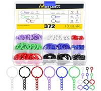 Mardatt 372Pcs 6 Colors Key Chain Ring Kit, Include 72Pcs 1” Key Rings with Chain, 150Pcs Open Jump Rings and 150Pcs Screw Eye Pins for DIY Crafts Jewelry Making
