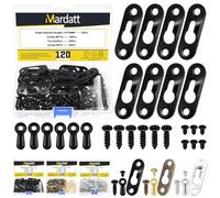 Mardatt 40 Set Keyhole Hangers Kit, 16 x 45mm Black Mirror Picture Frame Hanger, Single Keyhole Hanging Plate with Screw for Wall Mounting Coat Rack Picture Frame Wooden Board