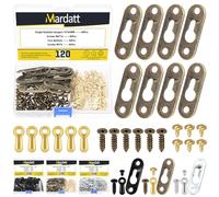 Mardatt 40 Set Keyhole Hangers Kit, 16 x 45mm Bronze Mirror Picture Frame Hanger, Single Keyhole Hanging Plate with Screw for Wall Mounting Coat Rack Picture Frame Wooden Board