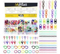 Mardatt 415Pcs Colored Keyring Making Set Include Lobster Claw Clasps, Swivel Eye Hook, 4X8mm/5x10mm Screw Eye Pin, 25mm/50mm Chain Extender, Jump Ring for DIY Keychain Handbag Bag Purse Charms