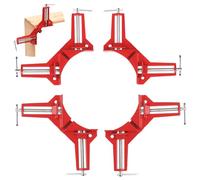 Mardatt 4Pcs 90 Degree Right Angle Clip, Picture Frame Corner Clamp Aluminum Alloy Fixed Corner Clamp, Multi-Function Hand Tool Right Angle Clamps, 100MM Mitre Clamps Corner Holder for Woodworking