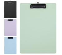 Mardatt 4Pcs A4 Plastic Clipboards Kit, 4 Colors Assorted Clipboards Standard with Low Profile Clip for Office Use, Hospital, Kitchen, Home
