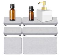 Mardatt 4pcs Diatomite Soap Dish Set, Water Absorbent Diatomite Tray, Diatomaceous Earth Coasters Soap Holder, Water Absorbing Stone Soap Tray for Kitchen Bathroom (Grey)