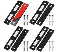 Mardatt 4Set 30Lb Magnetic Door Catch, Stainless Steel Black Cabinet Magnets Door Magnet with Screws for Kitchen Bathroom Cupboard Wardrobe Drawer Latch(2.68” x 0.67”)