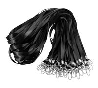 Mardatt 50Pcs Black Lanyard Badge Lanyards with Swivel Hook Flat Lanyards Neck Lanyard Bulk ID Badges Safety Badge for Name Tag Business Card Lanyards