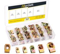 Mardatt 50Pcs M4 M5 M6 M8 M10 Auto Car U-Clip, Automotive U Nut Clips U-Style Clip-On Nuts U Fastener Clips U Clip Nuts for Engine Fender Bumper Dash Door Panel Interior, Carbon Steel Zinc-Plated