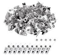 Mardatt 50Pcs Premium Double Hole Metal Badge Clips with Clear PVC Straps, Name Tag Clips for ID Cards, Badge Holders, Name Tags, Work Badges