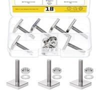 Mardatt 6-Pack M6 T Track Mount Tie Down Anchor Bolts Kit, Stainless Steel T Track Bolt with Eye Nuts Washer, Roof Rack Bolts for Roof Rack, Anchoring Ropes, Straps, Hooks