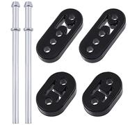 Mardatt 6 Pcs 2/4 Holes Exhaust Hanger Rubber Muffler Hanger with Straight Exhaust Rod, Insulator Muffler Bracket Mount for Car Truck Jeep