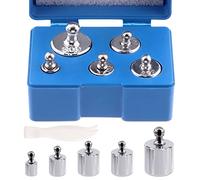 Mardatt 6 Pcs Precision Scale Calibration Weight Set, 5g 10g 2x20g 50g Grams Steel Weights Calibration with Tweezers for Digital Balance Scale, Jewellery Scale, M2 Class (Total 100g)
