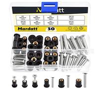 Mardatt 60Pcs M4 M5 M6 Well Nut Expansion Nuts and 304 Stainless Screw Rubber and Steel Parts Windscreen Nuts Accessories for Motorcycle Kayak Boats