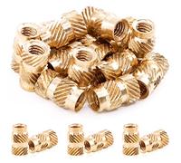 Mardatt 60Pcs M4x10x6 Brass Threaded Inserts for Plastic Brass Inserts 3D Printing Knurled Nut Brass Embedment Nut Heat Set Insert for 3D Printing Plastic
