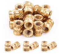 Mardatt 60Pcs M4x8x6 Brass Threaded Inserts for Plastic Brass Inserts 3D Printing Knurled Nut Brass Embedment Nut Heat Set Insert for 3D Printing Plastic