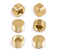 Mardatt 6Pcs 1/4" NPT Brass Pipe Plug Fitting Countersunk Internal Hex Socket Male Thread Pipe Plug Set
