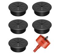 Mardatt 6Pcs 2 Inch/50mm Desk Grommet with Hole Saw Kit, Desk Hole Grommet Desk Cable Grommet Desk Cable Hole Covers with Hole Saw for Home and Office Table Cable