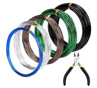 Mardatt 6Pcs Bonsai Training Wire Kit, 0.8mm 1mm 1.5mm 2mm 3mm Bonsai Wire Anodized Aluminum Wire Aluminum Bonsai Wire with Wire Cutter for Designing Bonsai Branches Trunks