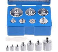 Mardatt 8 Pcs Precision Scale Calibration Weight Set, 10g 2x20g 50g 2x100g 200g Grams Steel Weights Calibration with Tweezers for Digital Balance Scale, Jewellery Scale, M2 Class(Totally 500g)