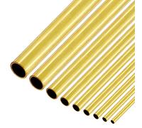 Mardatt 9-Piece 9-Sizes Brass Round Tube Set 2.5-9mm OD x 0.5mm Wall Thickness 300mm Length High-Strength Seamless Straight Pipe Tubing for Hobby Models
