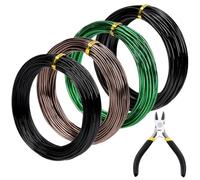 Mardatt Bonsai Training Wire Kit, Anodized Aluminum Wire (1mm, 1.5mm, 2mm, 3mm) with Cutter for Bonsai Design