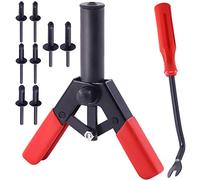 Mardatt HAITI57 42Pcs Plastic Rivet Gun Set w 40Pcs 4Sizes Nylon Blind Rivets and 1Pcs Bonus Fastener Removal Tool, Hand Riveter Suitable for Automotive and More