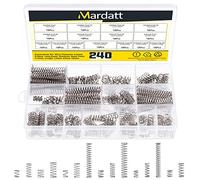 Mardatt M361 240 Pcs 15 Size Compression Springs Assortment Kit Mini Stainless Steel Springs with Case Wire Diameter 0.6mm 0.8mm 1mm, Outer Diameter 8mm 9mm 9.5mm, Length 10mm 20mm 50mm