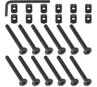 Mardatt M6 x 65mm 24PCS Black Zinc Plated Hex Socket Cap Bolts Crib Bolts and Barrel Nuts Cross Dowel Replacement for Crib Cots Beds Chair Table Desk Furniture