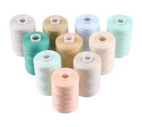 Mardatt Sewing Thread Kit, 10 Colors Polyester Threads 1000 Yards Per Polyester Thread Spools, Handy Polyester Sewing Threads Bobbins Sewing Threads Set for Hand Stitching Quilting(Cool Color)